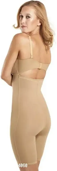 Women's Solid Cotton Full Body Beige Shapewear-thumb3