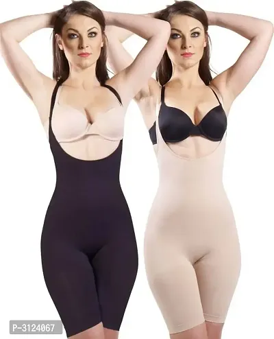 Women's Solid Cotton Full Body Shapewear Pack Of 2-thumb0