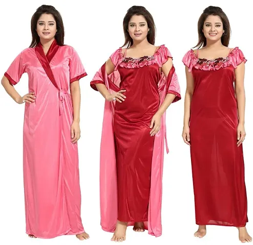 Women Satin Nightwear Set/Nightwear Combo