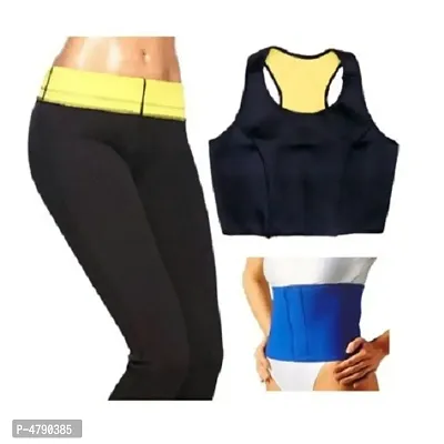 Women's Hot sweat bra, Pant and slimming blue belt