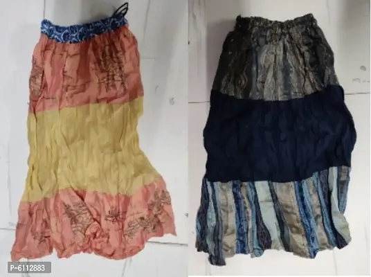 Women Ethnic Cotton Skirt - set of 2 Pcs-thumb0