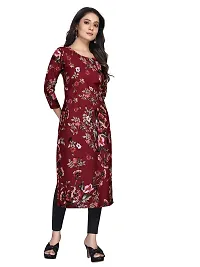 TRAMBAKUNDI Womens Printed Crepe 3/4 Sleeve Calf Length Lightweight and Comfortable Kurta (K117)-thumb1