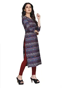 TRAMBAKUNDI Womens Printed Crepe 3/4 Sleeve Calf Length Lightweight and Comfortable Kurta (K117)-thumb2