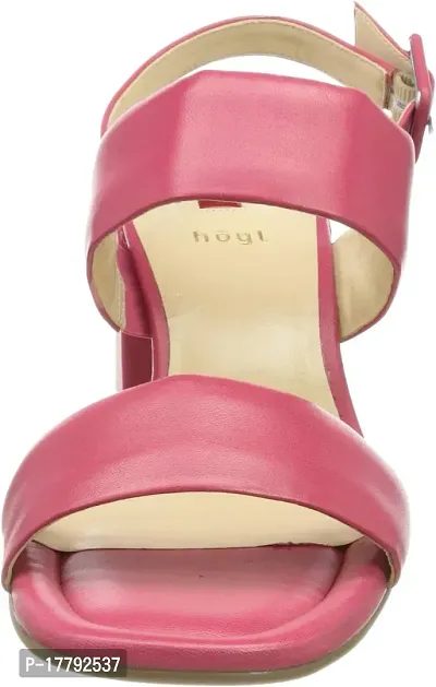 Elegant Pink Rexine Solid Sandals For Women