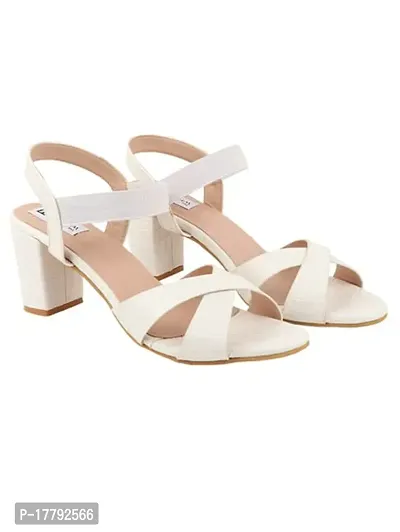 Elegant White Synthetic Patent Solid Sandals For Women-thumb0
