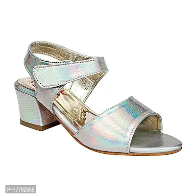 Elegant Silver PU Solid Sandals For Women
