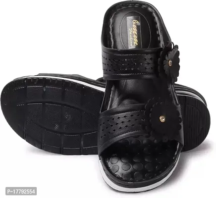 Elegant Black PU Solid Sandals For Women-thumb0