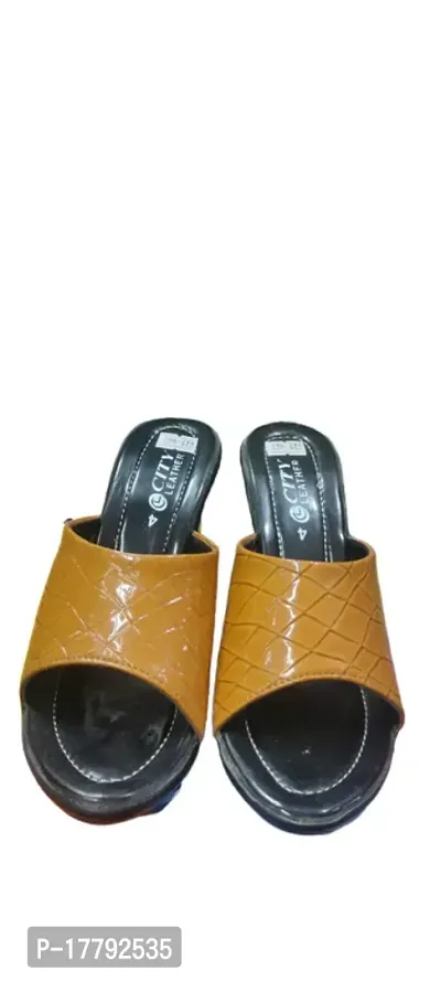 Elegant Yellow PU Solid Sandals For Women