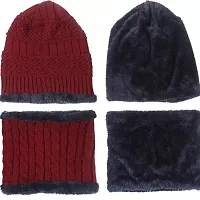 Fancy Men Black Cotton Beanie Cap (Pack-1)-thumb3