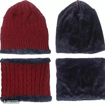 Fancy Men Black Cotton Beanie Cap (Pack-1)-thumb4