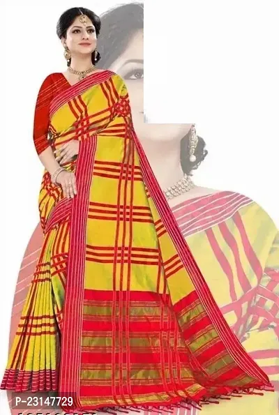 Stylish Cotton Saree with Blouse Piece For Women