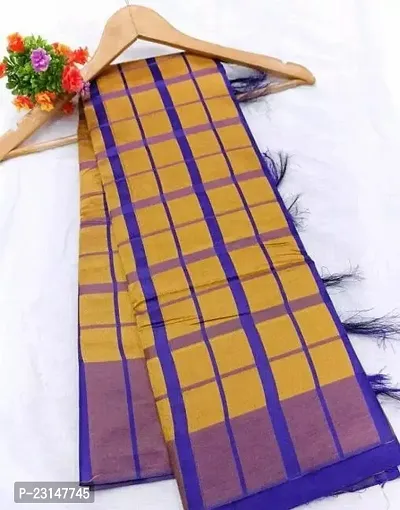 Stylish Cotton Saree with Blouse Piece For Women-thumb0