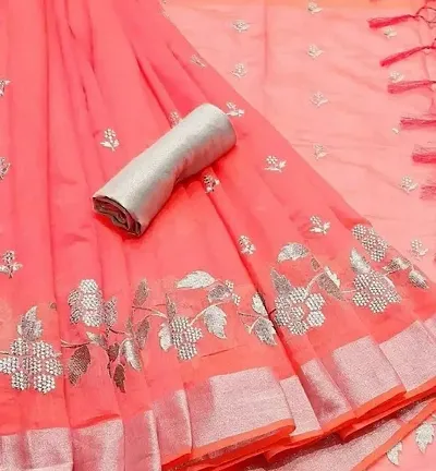 Chanderi Embroidered Saree