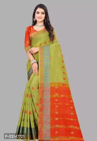 Stylish Cotton Saree with Blouse Piece For Women