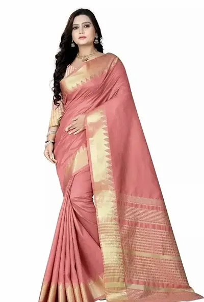 Stylish Zari Saree Without Blouse Piece For Women