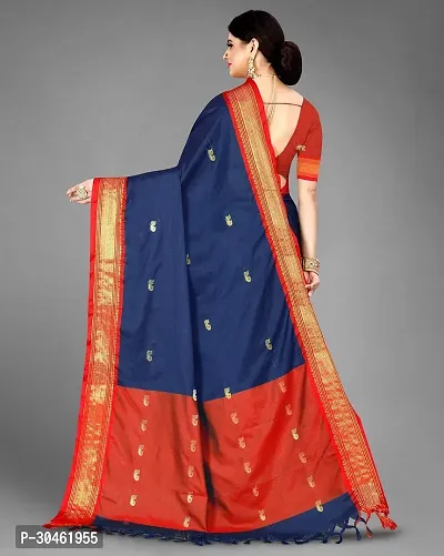 Stylish Cotton Silk Saree with Blouse Piece-thumb2