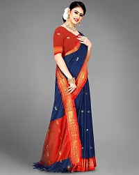 Stylish Cotton Silk Saree with Blouse Piece-thumb2