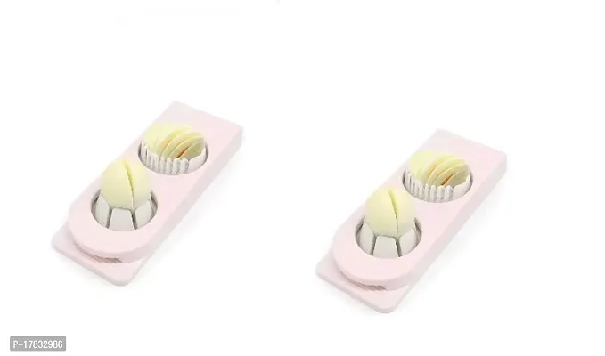 Premium Quality 2 In 1 Egg Slicer - Plastic 2 In 1 Boiled Egg Cuts Into Slices And Segments Boiled Egg Slicer Pack Of 2