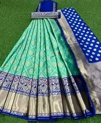 Stylish Blue Art Silk Zari Lehenga Choli Set For Women-thumb1