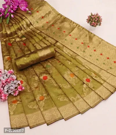 Reliable Mustard Kanjeevaram Silk Saree with Blouse Piece For Women