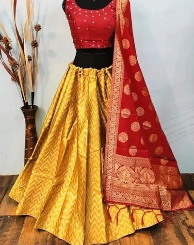 Stylish Art Silk Lehenga Choli With Dupatta Set