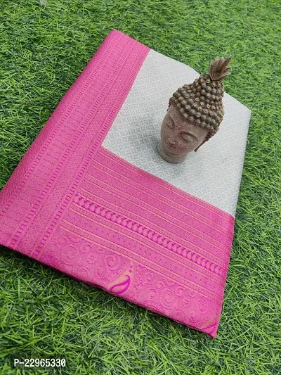 Reliable Pink Kanjeevaram Silk Saree with Blouse Piece For Women