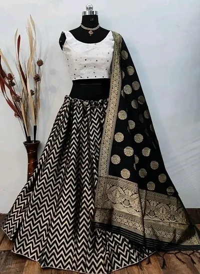 Stylish Art Silk Lehenga Choli With Dupatta Set