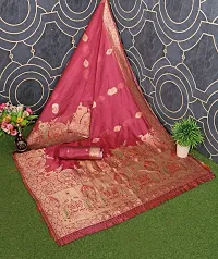 Reliable Pink Kanjeevaram Silk Saree with Blouse Piece For Women-thumb1