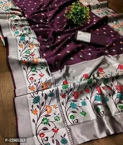 Reliable Purple Kanjeevaram Silk Saree with Blouse Piece For Women