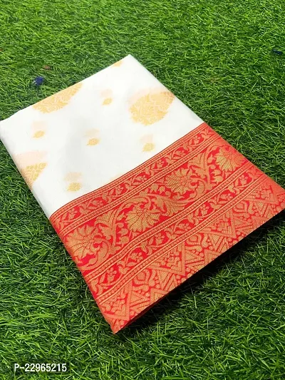 Reliable White Kanjeevaram Silk Saree with Blouse Piece For Women