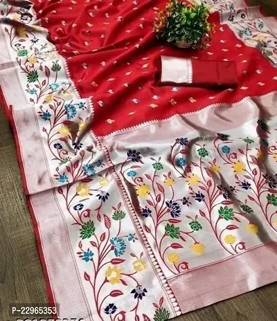 Reliable Red Kanjeevaram Silk Saree with Blouse Piece For Women