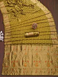 Reliable Mustard Kanjeevaram Silk Saree with Blouse Piece For Women-thumb1