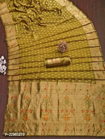 Reliable Mustard Kanjeevaram Silk Saree with Blouse Piece For Women-thumb2