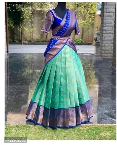Stylish Blue Art Silk Zari Lehenga Choli Set For Women