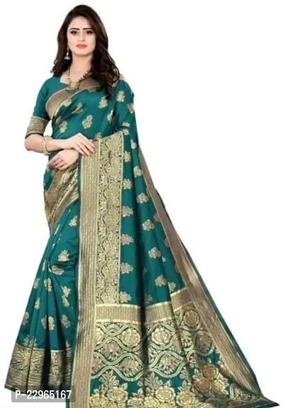 Reliable Light Green Kanjeevaram Silk Saree with Blouse Piece For Women-thumb0