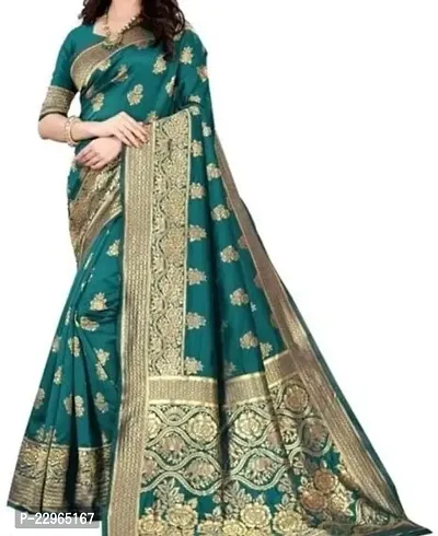 Reliable Light Green Kanjeevaram Silk Saree with Blouse Piece For Women-thumb2