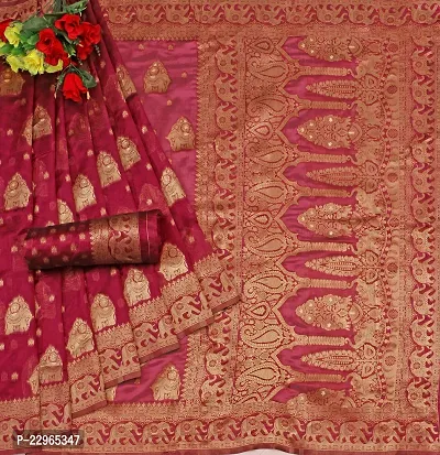 Reliable Red Kanjeevaram Silk Saree with Blouse Piece For Women