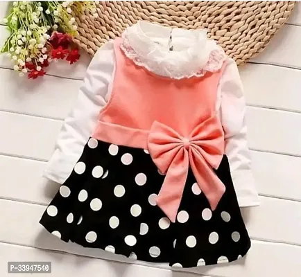 Stylish Peach Crepe Dresses For Girls-thumb2