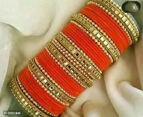 Elegant Multicoloured Ceramic DiamondBangles Set For Women-thumb0