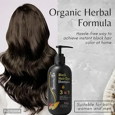 Organic Shampoo Herbal 3 in 1 Hair Dye Instant Black Hair Shampoo Men Women_09  (300 ml)-thumb2