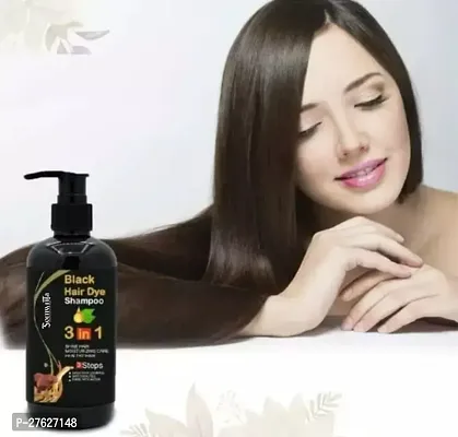 Organic Shampoo Herbal 3 in 1 Hair Dye Instant Black Hair Shampoo Men Women_09  (300 ml)