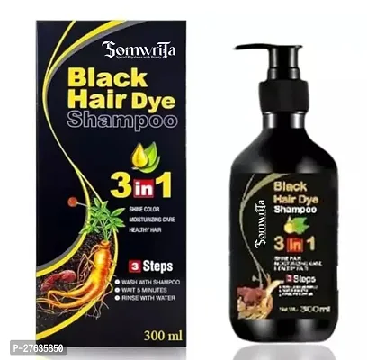 Organic Shampoo Herbal 3 in 1 Hair Dye Instant Black Hair Shampoo Men Women_09  (300 ml)-thumb0