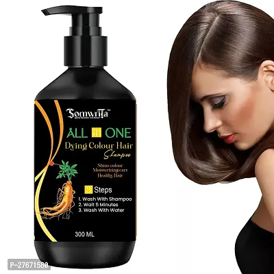 Herbal 3 in 1 original Hair Dye Instant Black Hair Shampoo for Women  Men Organic Shampoo Herbal 3 in 1 Hair Dye Instant Black Hair Shampoo 100% Coverage Shampoo 300ml - 1-thumb0