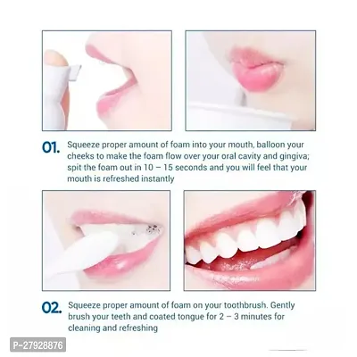 Teeth Whitening Foam Toothpaste Makes You Reveal Perfect  White Teeth, Natural Whitening Foam Toothpaste Mousse with Fluoride Deeply Clean Gums Remove Stains- Pack of 2 [1 x 60ml]-thumb3