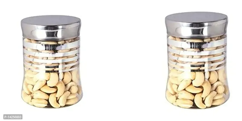 Multipurpose Storage Jars With Tray For Kitchen Use, Pack Of 2