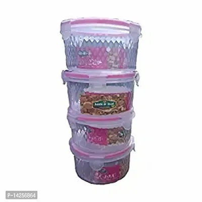 Plastic Storage Box Container with Lid 1000 ML - Set Of 4-thumb0