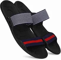 Stylish Navy Blue Elastic Slippers For Men-thumb2