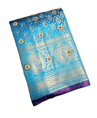 Kanjeevaram Brocade Pattu Soft silk Saree With Zari Woven Pallu and 0.8m blouse piece