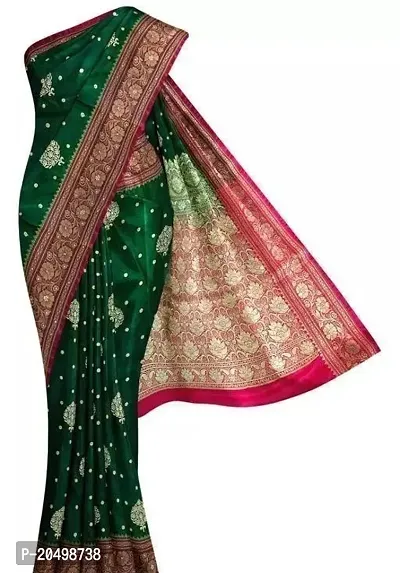 Alluring Multicoloured Satin Silk Saree with Blouse piece