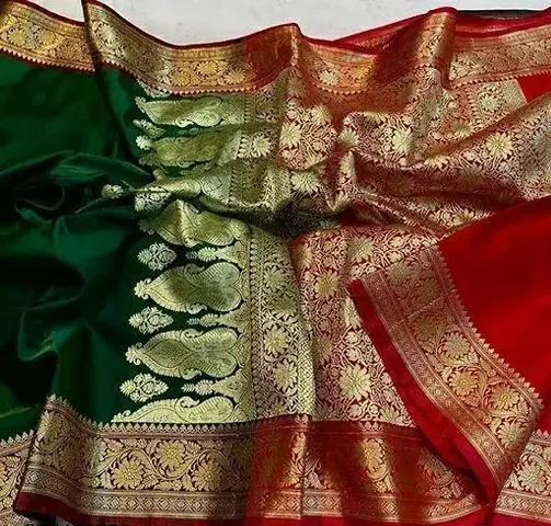 Banarasi Satin Woven Design Sarees with Blouse piece